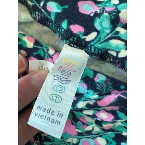 LuLaRoe One Size OS Floral Print Leggings Soft & Stretchy Yoga Pants - Picture 4 of 5